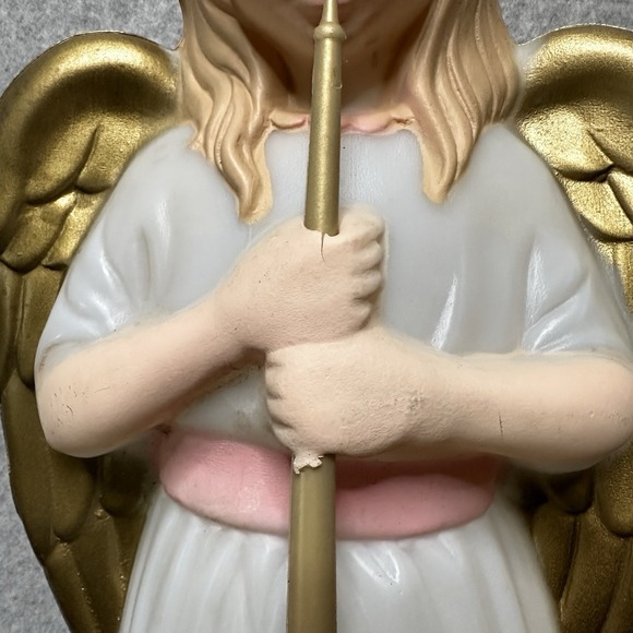 Vintage TPI Angel Choir Horn Nativity Lit Blow Mold Christmas Holiday 34" Works - Picture 4 of 14